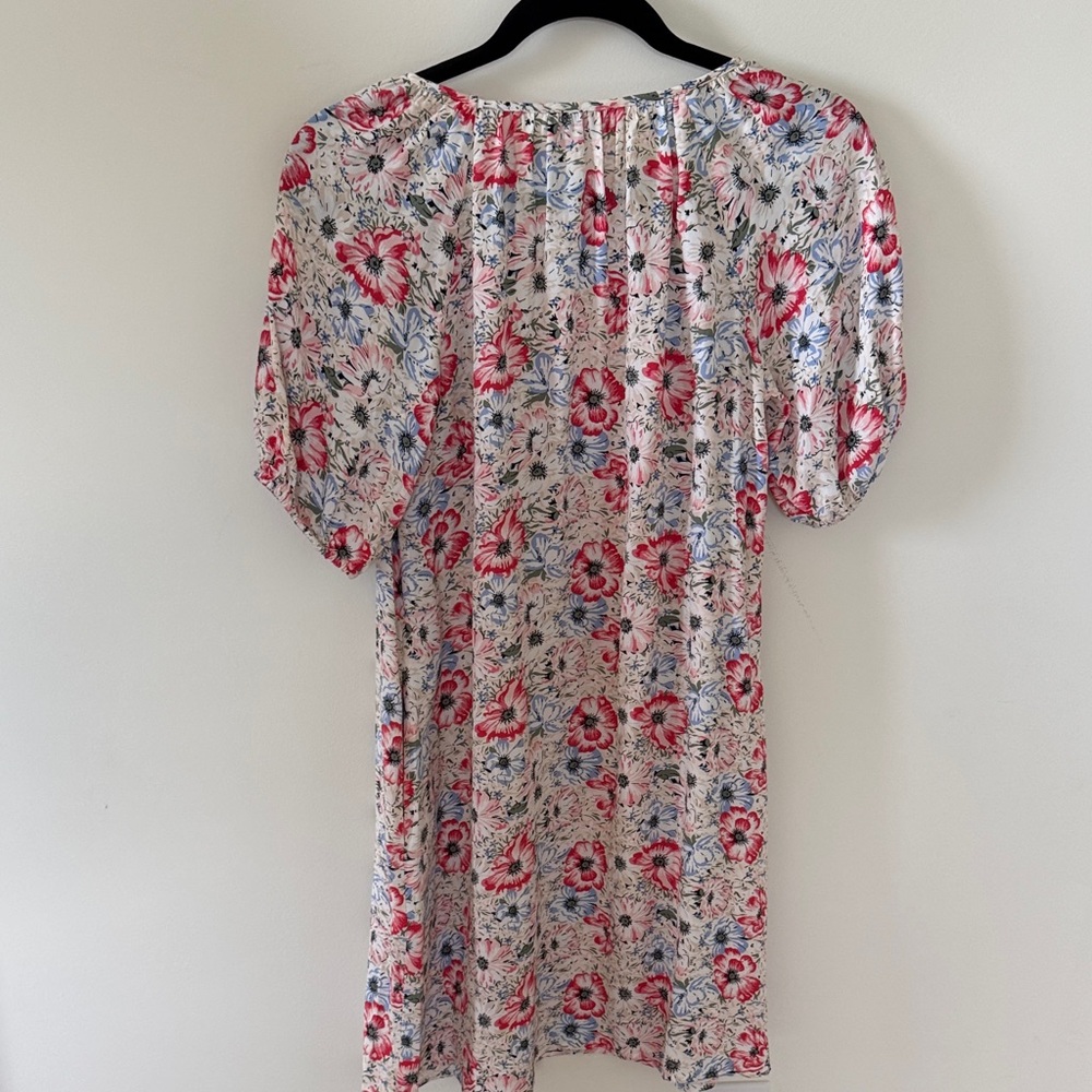 LOFT Floral Mini Dress - Pink and White, size small (petite) - Picture 5 of 5